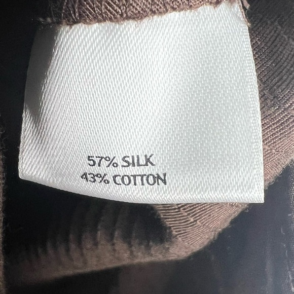 EILEEN FISHER Brown Sleeveless Long Line V-Neck Button Down Silk Blend Cardigan - Picture 7 of 7